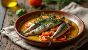 Sardines marinées à l&rsquo;huile d&rsquo;olive et citron confit, façon Séville